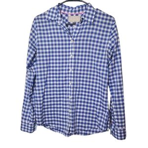 Banana Republic | Soft Wash 100% Cotton Long Sleeve Button Down Top | Blue White